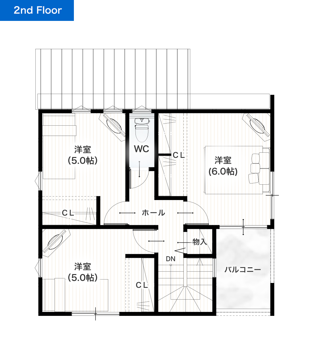 熊本市東区小峯1丁目1号地 28坪 4LDK 建売・一戸建ての新築物件 2階間取り図