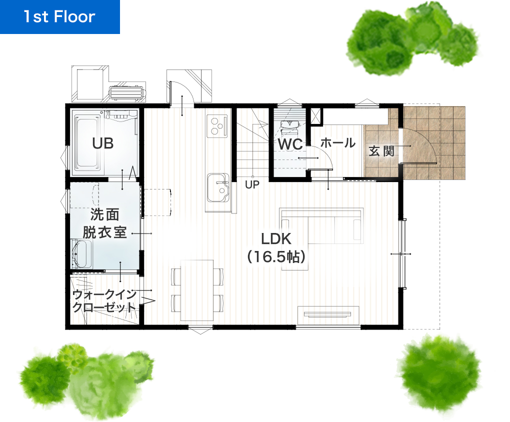 熊本市北区打越町 27坪 4SLDK 建売・一戸建ての新築物件 1階間取り図