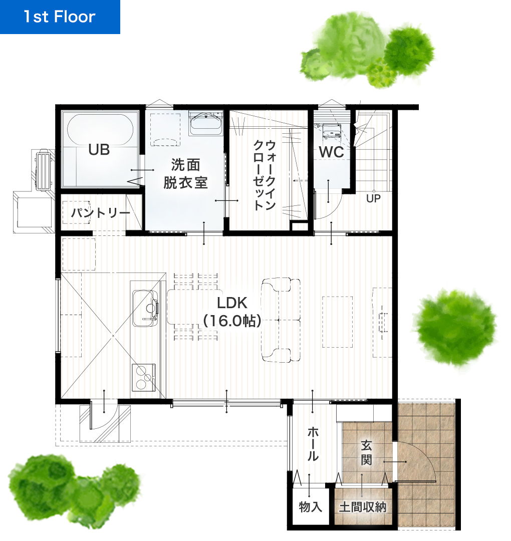 菊池郡菊陽町曲手2号地 31坪 3SLDK 建売・一戸建ての新築物件 1階間取り図