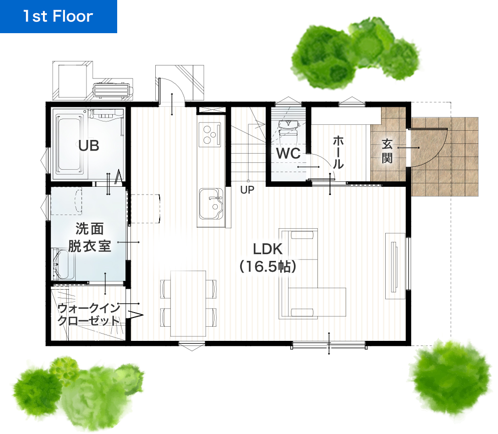 熊本市北区打越町 28坪 4SLDK 建売・一戸建ての新築物件 1階間取り図