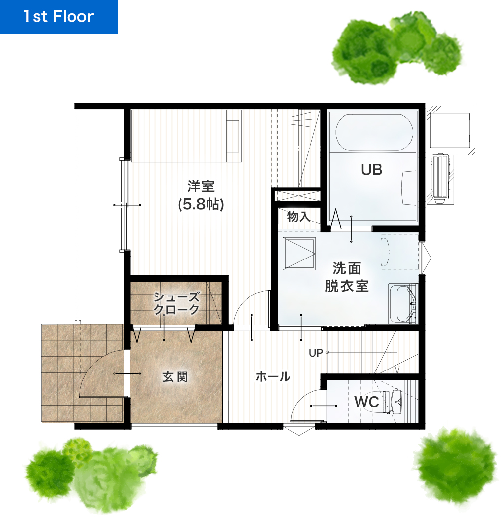 熊本市東区神水本町 32坪 4SLDK 建売・一戸建ての新築物件 1階間取り図