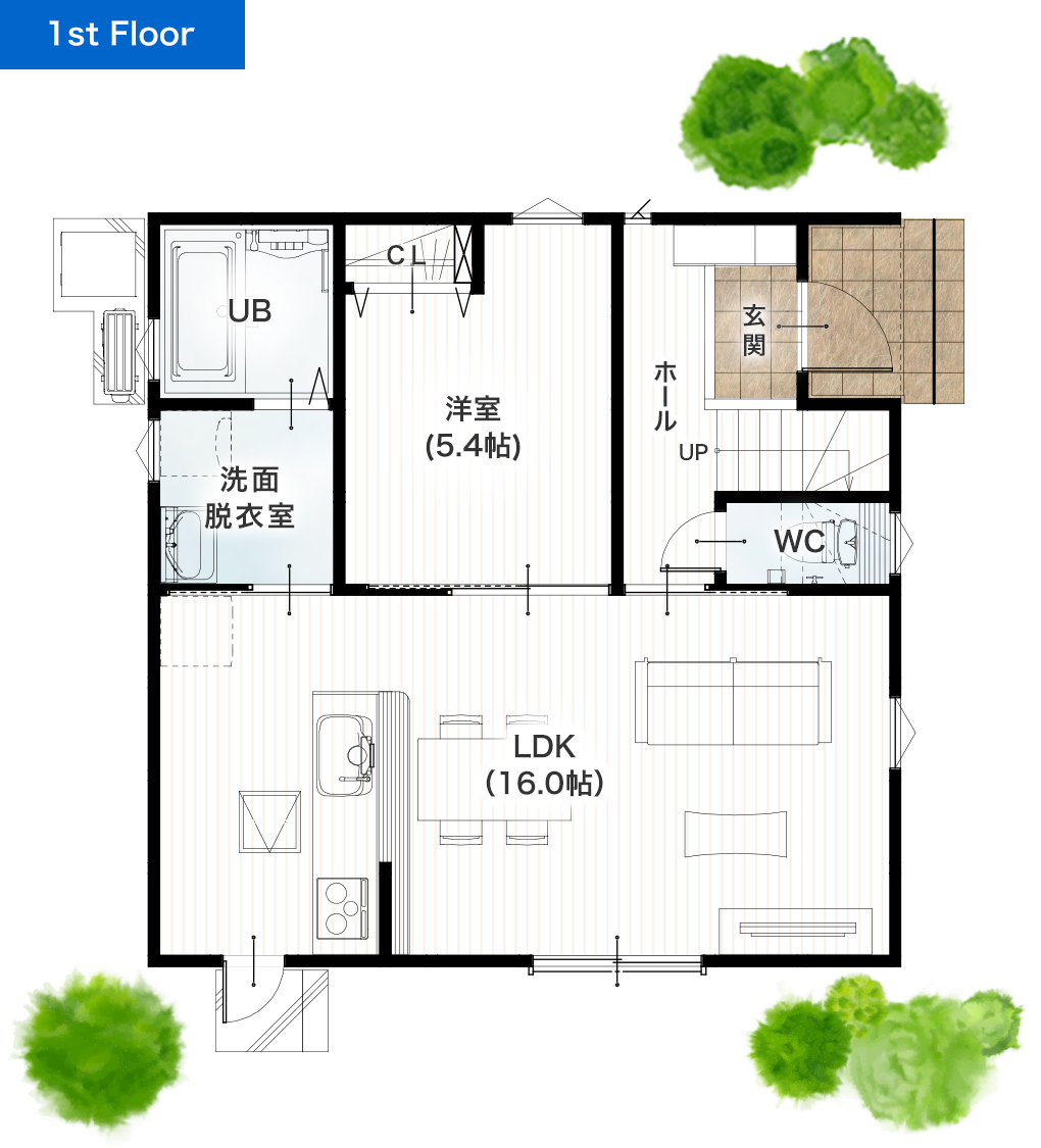 熊本市東区御領5丁目2期2号地 30坪 4SLDK 建売・一戸建ての新築物件 1階間取り図