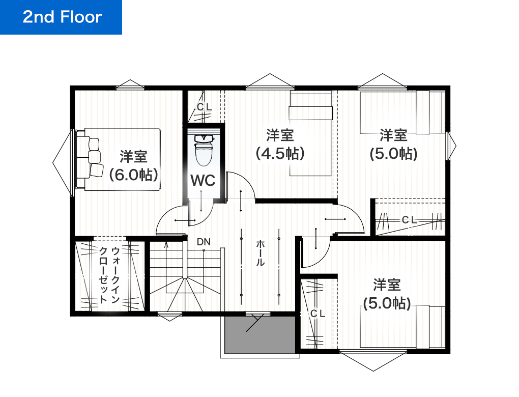 合志市須屋15期 32坪 4SSLDK 建売・一戸建ての新築物件 2階間取り図