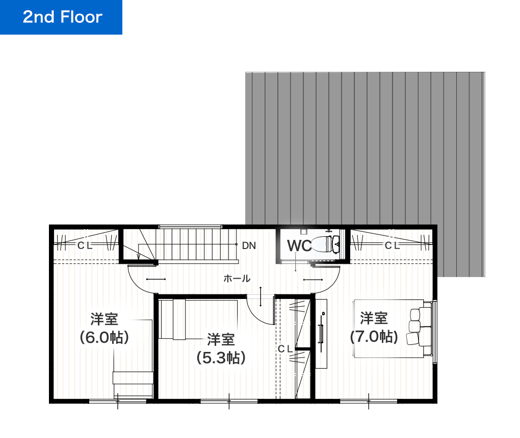 熊本市南区良町5丁目8号地 32坪 4SSLDK 建売・一戸建ての新築物件 2階間取り図