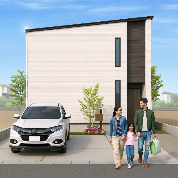 熊本市南区八幡10丁目1号地 30坪 4SLDK 建売・一戸建ての新築物件 外観パース