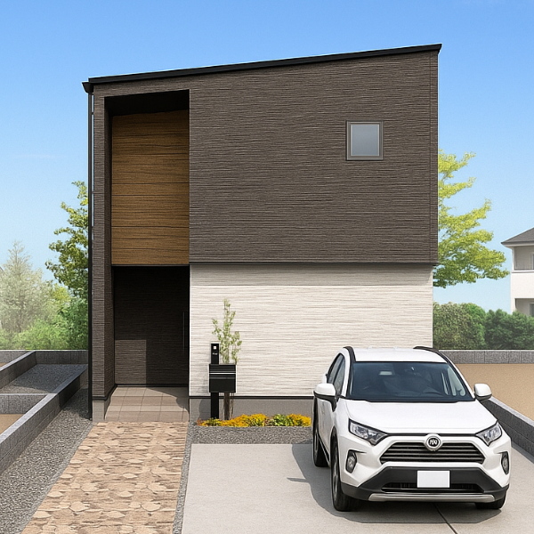熊本市南区八幡10丁目2号地 33坪 4SLDK 建売・一戸建ての新築物件 外観パース