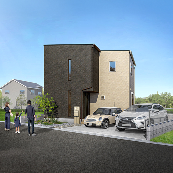 熊本市北区高平2丁目1号地 32坪 4SLDK 建売住宅 外観パース