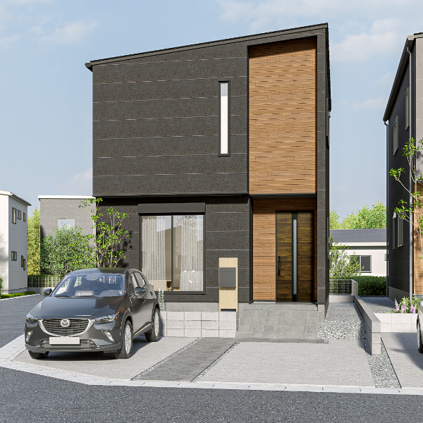 熊本市東区長嶺東6丁目1号地 30坪 4SLDK 建売住宅 外観パース