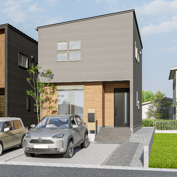 熊本市東区長嶺東6丁目2号地 30坪 4SLDK 建売住宅 外観パース