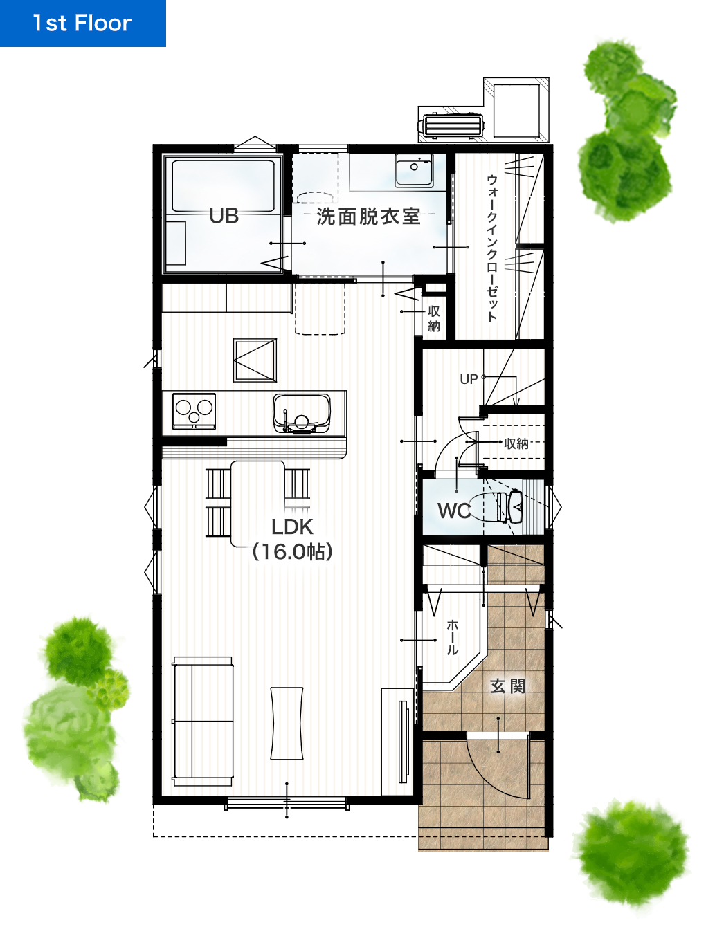 熊本市東区長嶺東6丁目2号地 30坪 4SLDK 建売・一戸建ての新築物件 1階間取り図