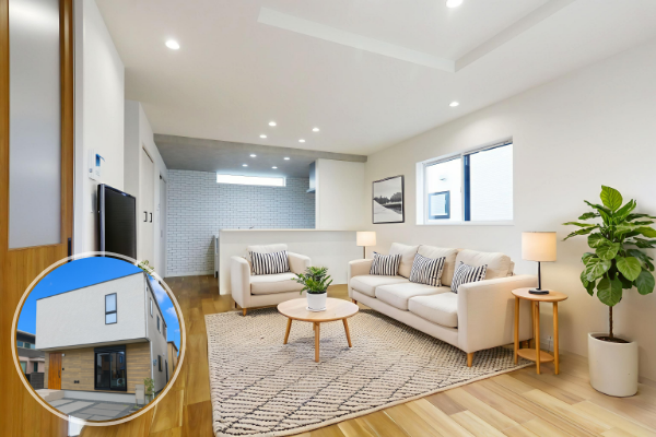 合志市幾久富4期1号地 31坪 4SLDK 内観(リビング・ダイニング・キッチン) ※家電・家具はイメージです