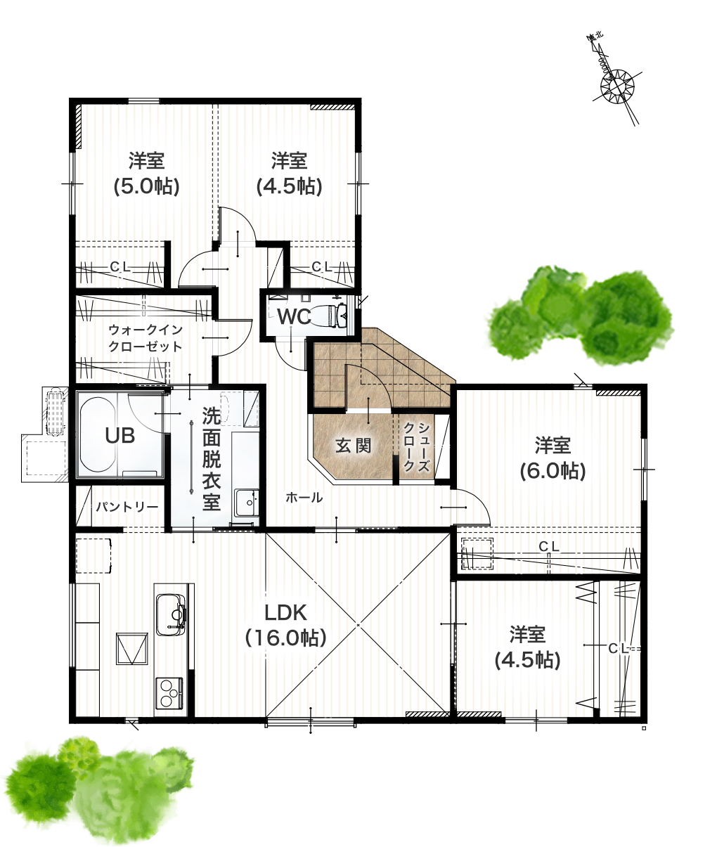 八代市松崎町C号地 29坪 4SSLDK 建売・一戸建ての新築物件 1階間取り図