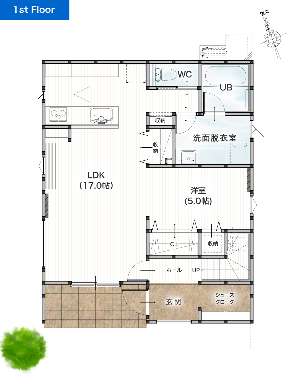 玉名市玉名3号地 30坪 4SLDK 建売・一戸建ての新築物件 1階間取り図