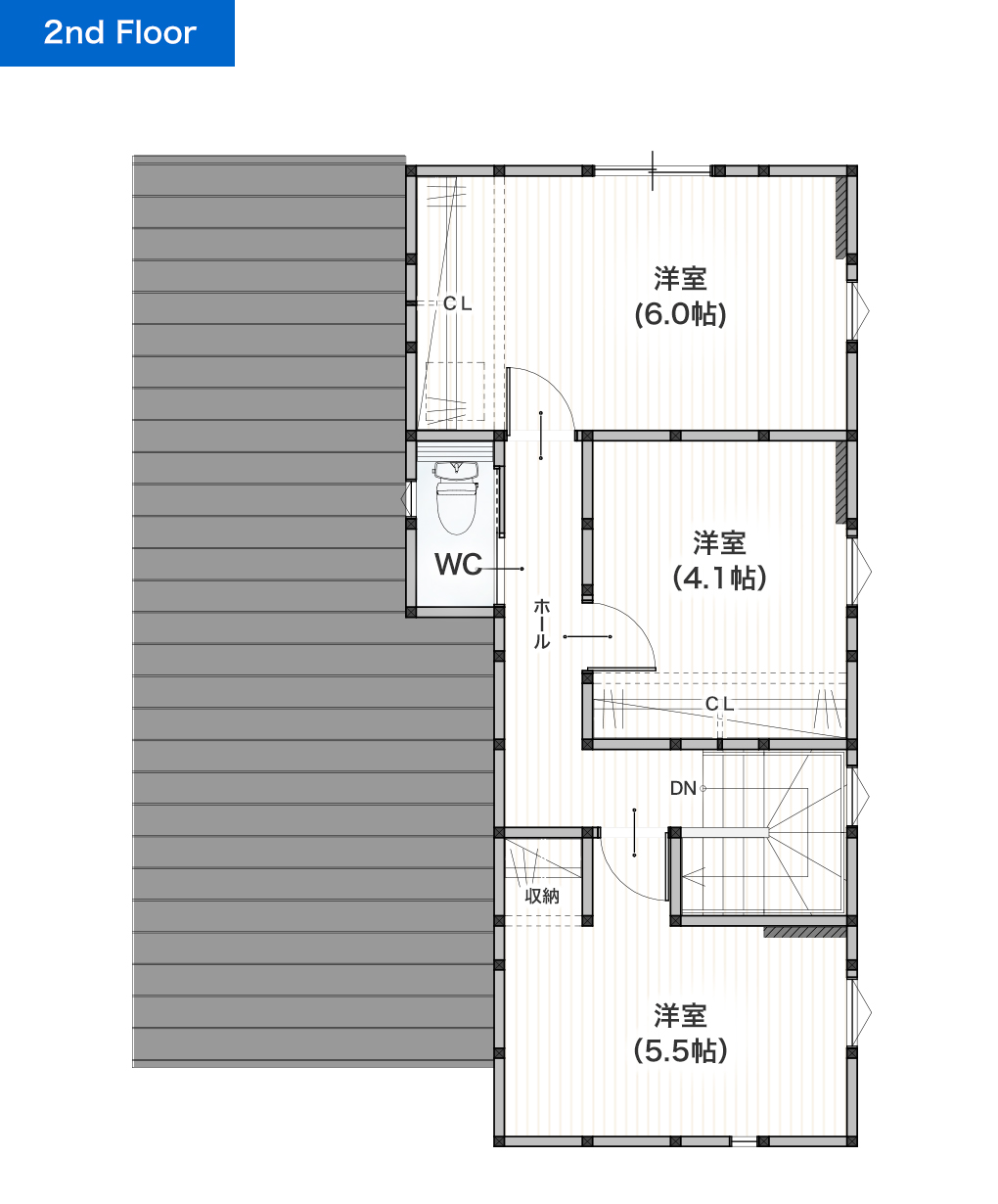 玉名市玉名3号地 30坪 4SLDK 建売・一戸建ての新築物件 2階間取り図