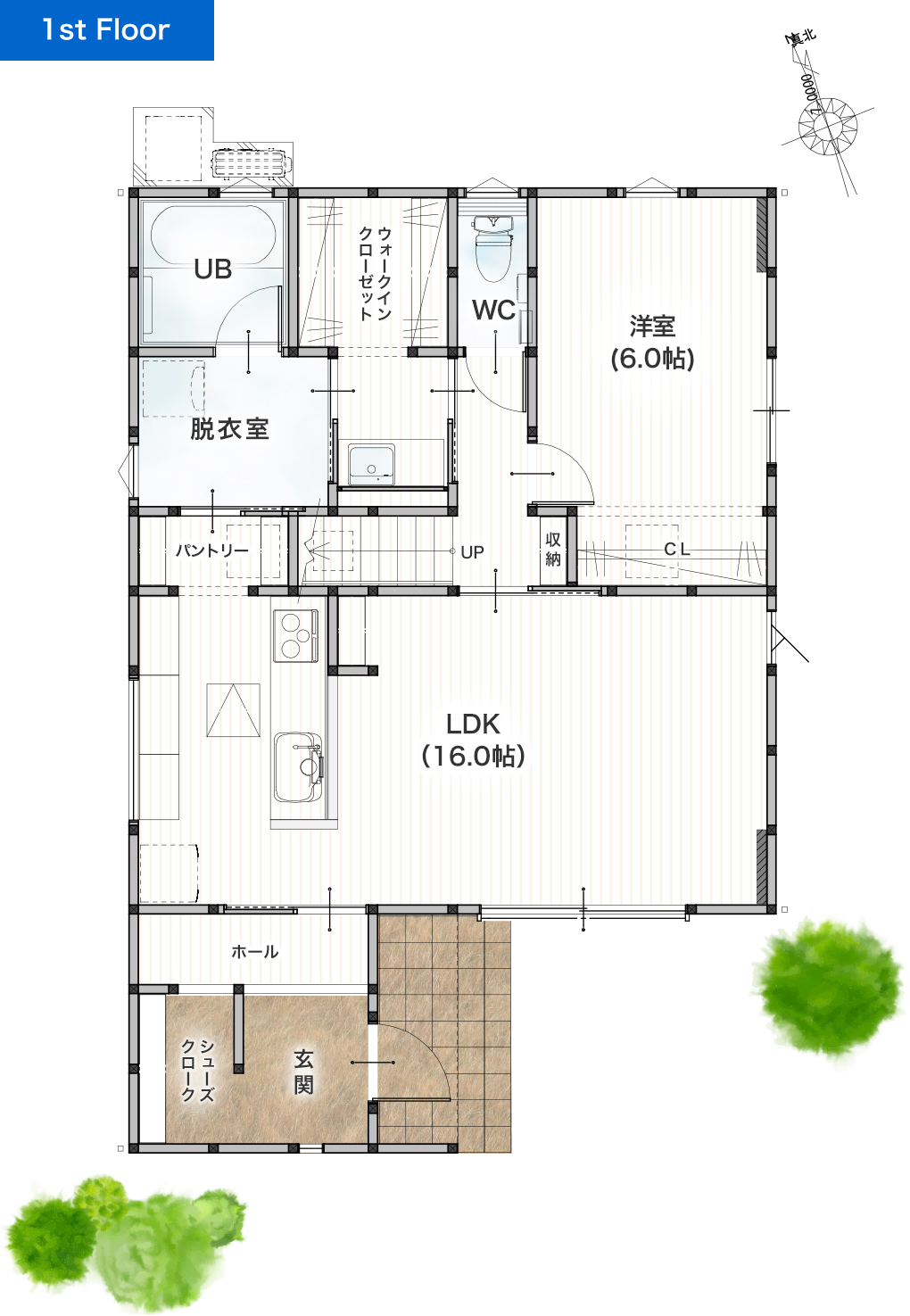 玉名市玉名4号地 32坪 4SLDK 建売・一戸建ての新築物件 1階間取り図