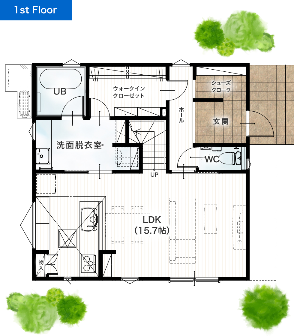 熊本市南区護藤町5号地 32坪 4SSLDK 建売・一戸建ての新築物件 1階間取り図