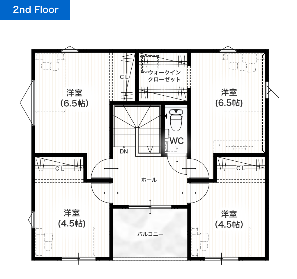熊本市南区護藤町5号地 32坪 4SSLDK 建売・一戸建ての新築物件 2階間取り図