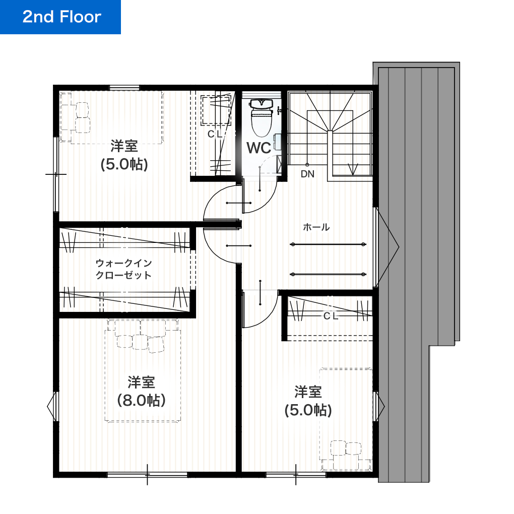 熊本市南区護藤町1号地 32坪 4SLDK 建売・一戸建ての新築物件 2階間取り図