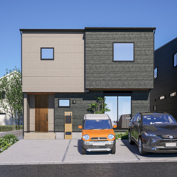 熊本市東区桜木2丁目1号地 31坪 4SSLDK 建売住宅 外観パース