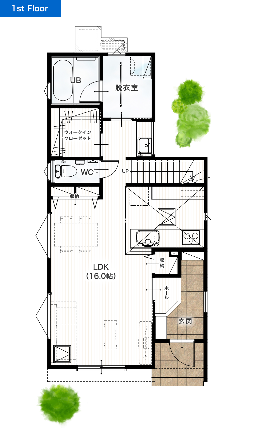 熊本市東区桜木2丁目2号地 32坪 4SLDK 建売・一戸建ての新築物件 1階間取り図