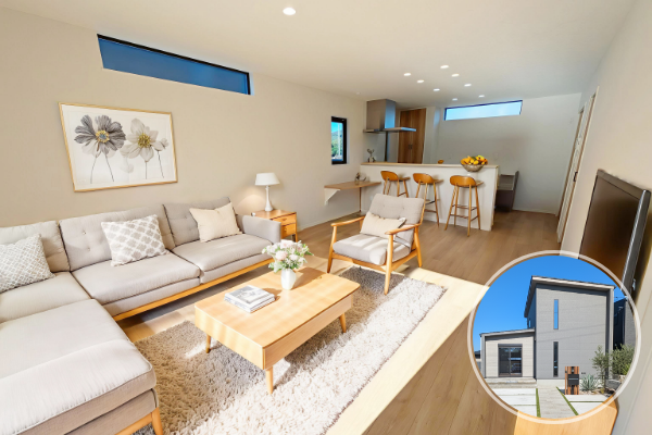 熊本市北区植木町岩野3期5号地 33坪 4SSLDK 内観(リビング・ダイニング・キッチン) ※家電・家具はイメージです