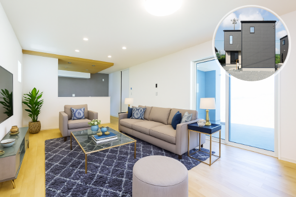 合志市豊岡12号地 33坪 4SLDK 内観（リビング・ダイニング・キッチン） ※家電・家具はイメージです